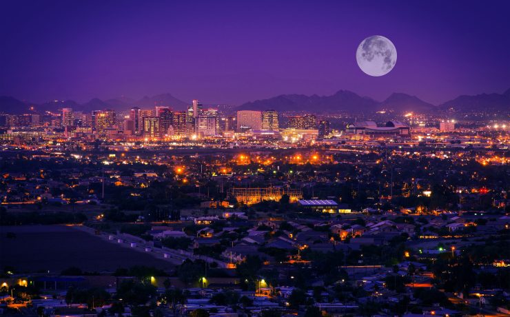 Phoenix Skyine With Moon by Welcomia- Shutterstock.com