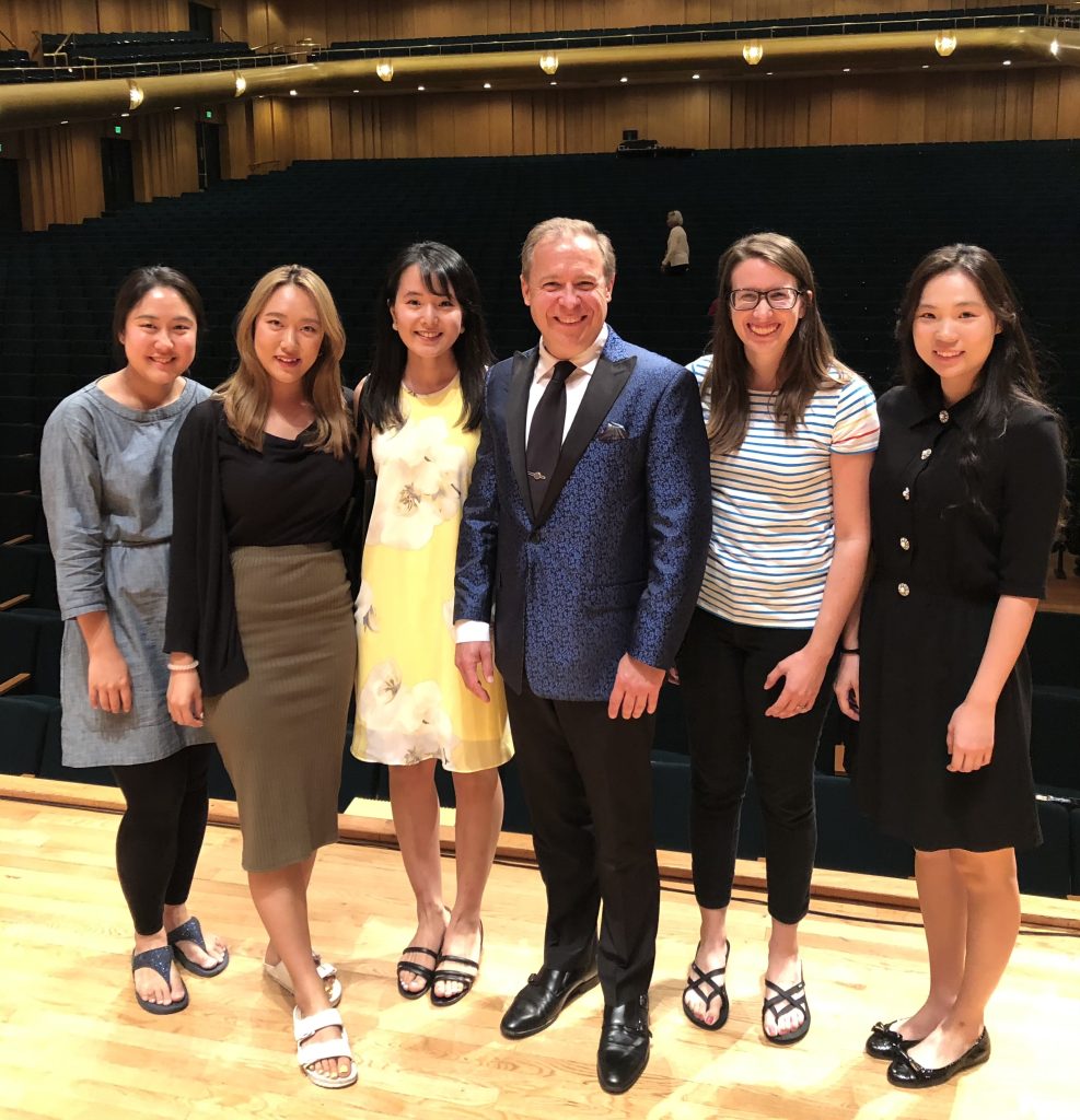 JK w_ current _ former students at 2019 NFA Concerto Gala (photo by Rebecca Johnson)