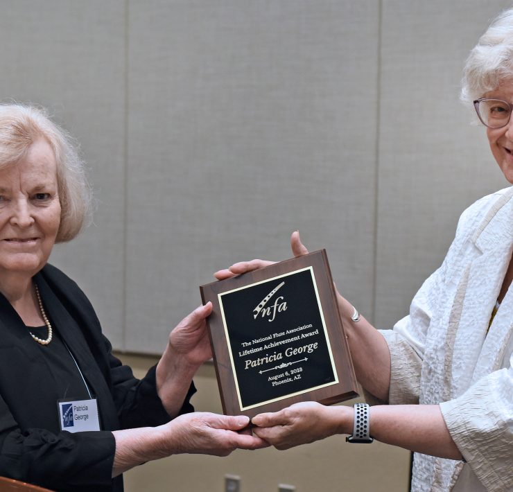 Patricia George accepts the 2023 Lifetime Achievement Award from Katherine Borst Jones credit Tim Trumble