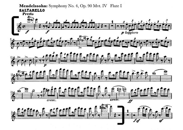 Excerpt from the Fourth Movement of Mendelssohn's Symphony No. 4