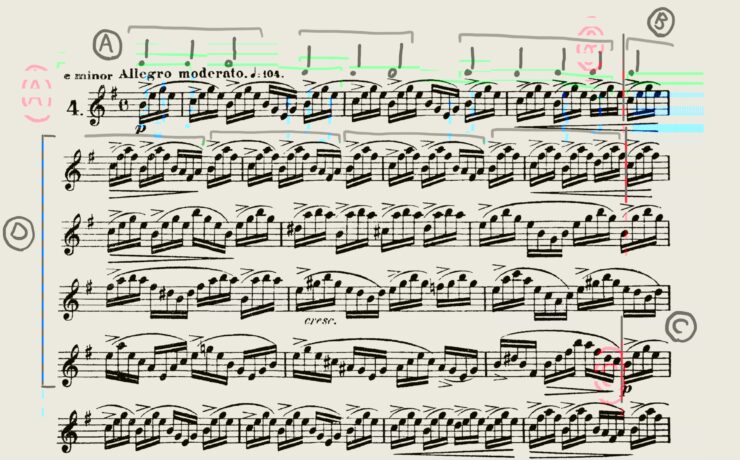 Joachim Andersen, 24 Etudes for Flute Op. 33, No. 4 (1888) — Annotated